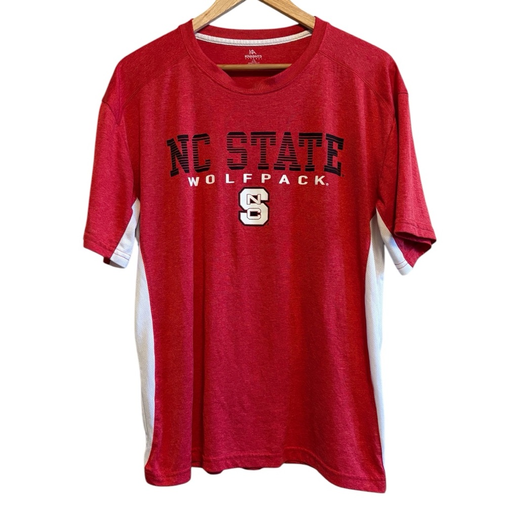 NC State Wolfpack Red Athletic Performance Gym T-Shirt, Size Large